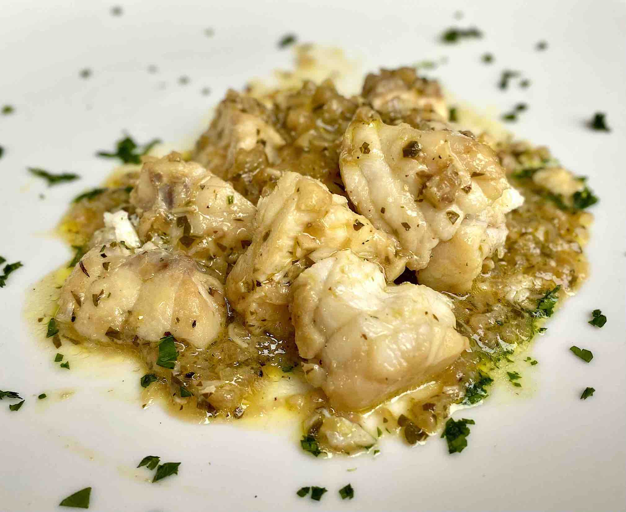 Monkfish with Cava Wine Sauce