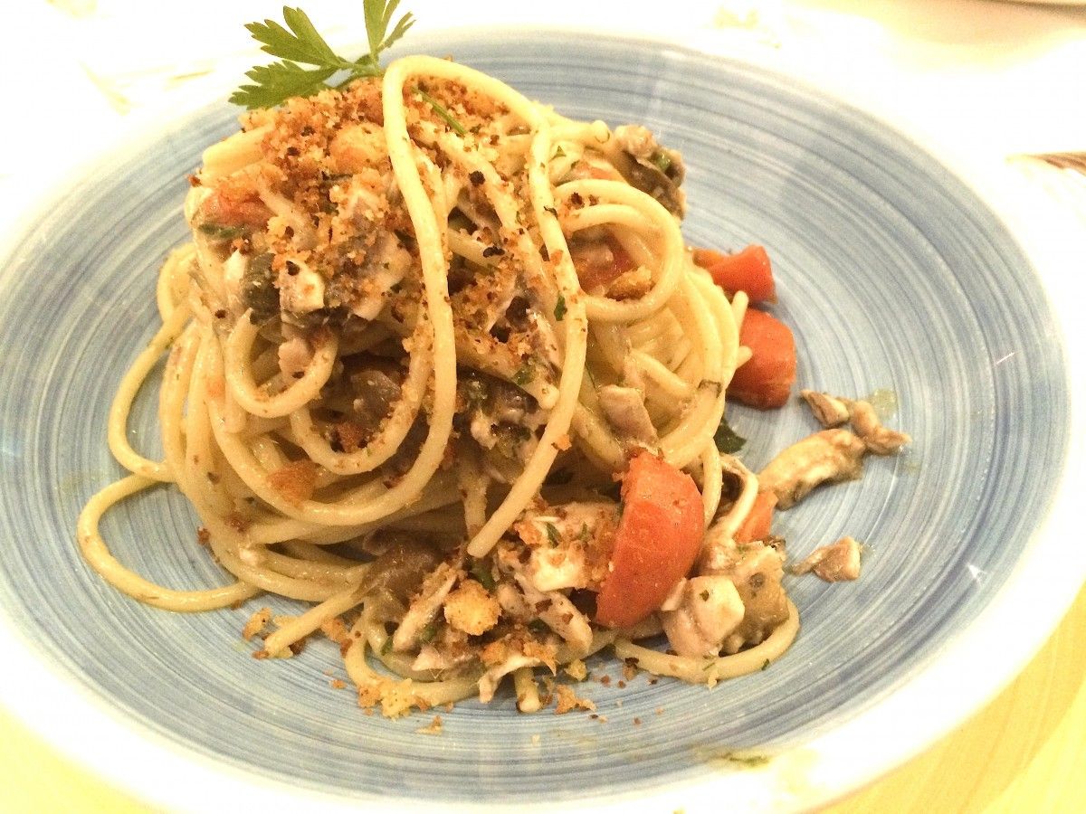 Spaghetti with Anchovies in Catania