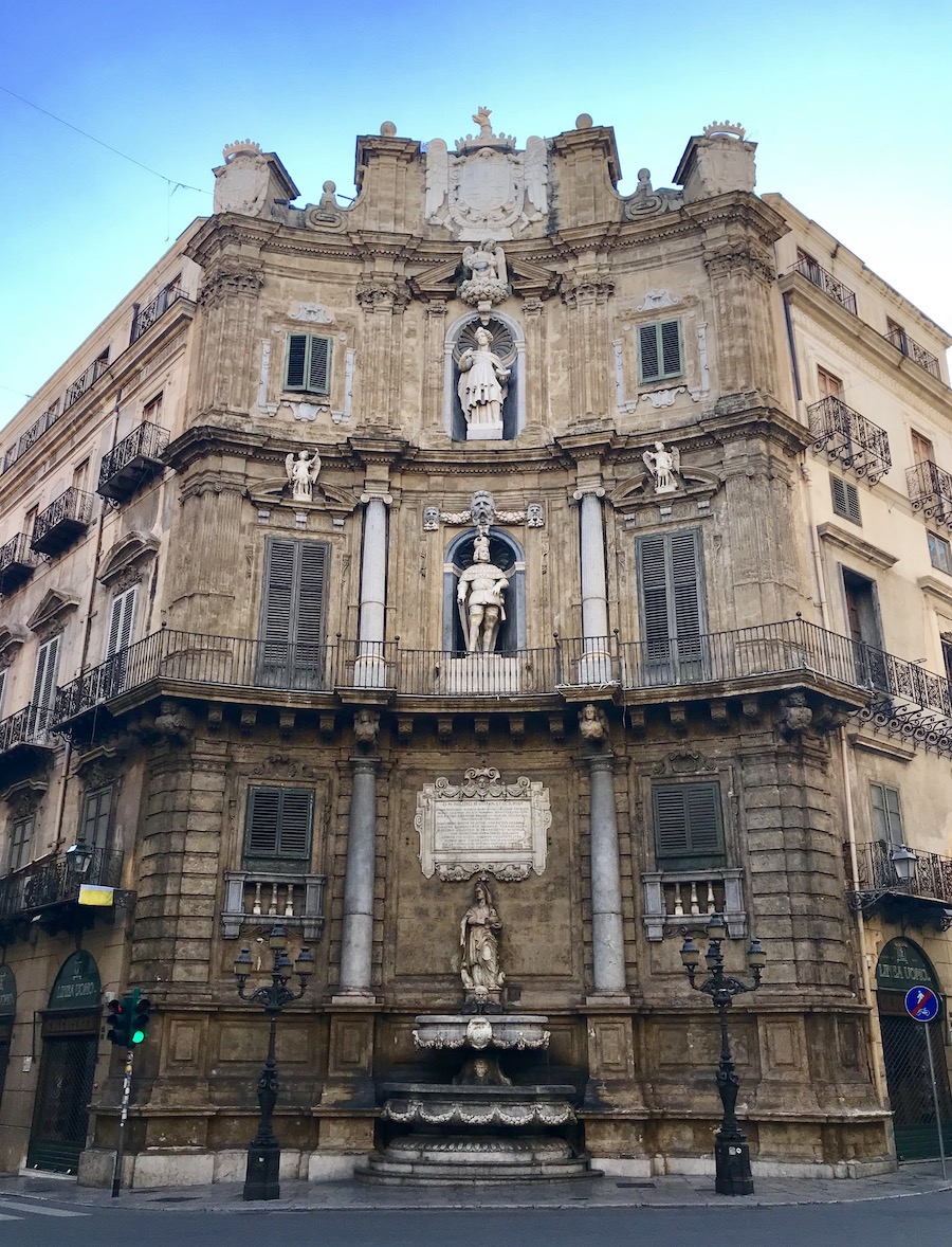 Quattro canti crossing in Palermo