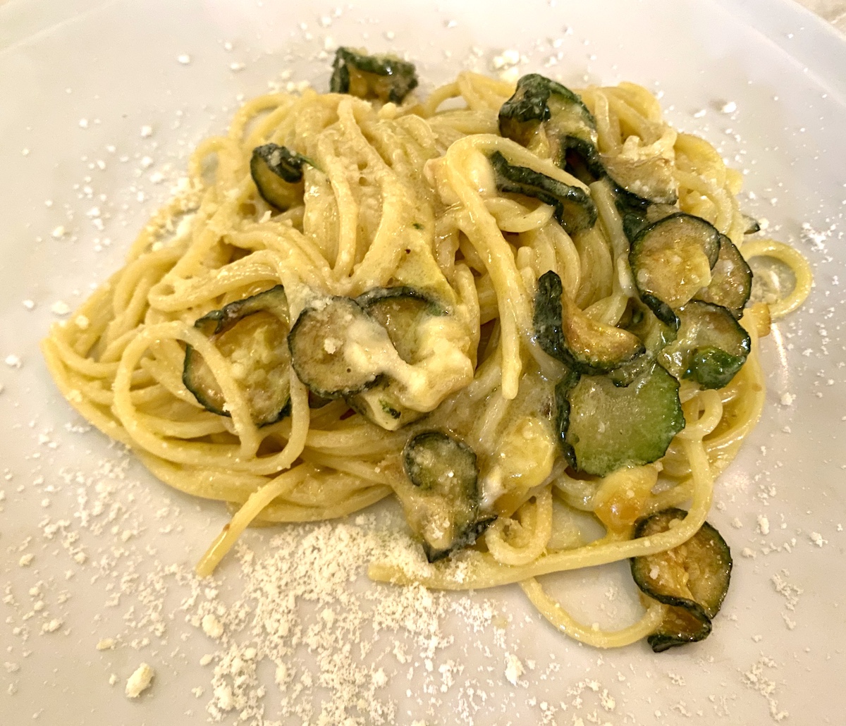 Spaghetti alla Nerano at Osteria da Carmela in Naples