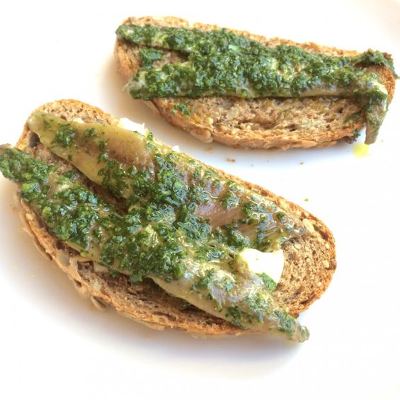 Anchovies with Green Sauce