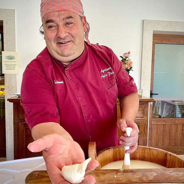 Gianni Making Mozzarella near Alberobello