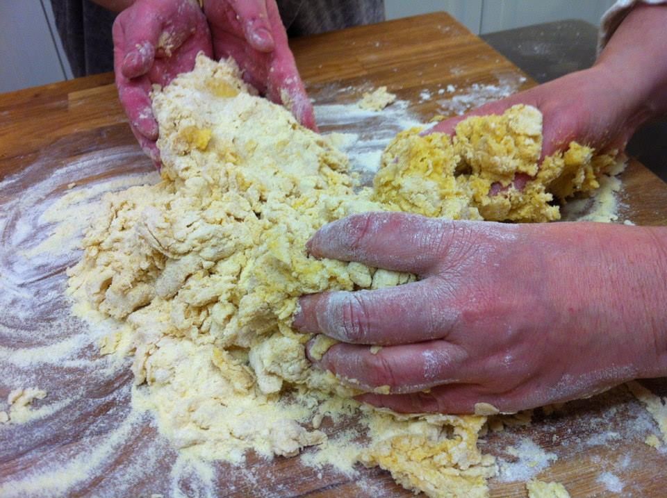 kneading pasta