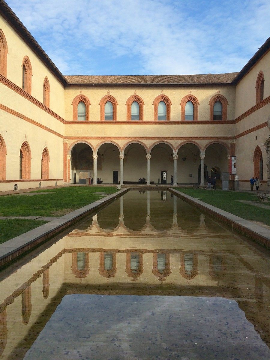 Inside Sforzesco Castle in Milan